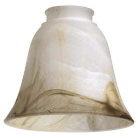 Replacement Brown Faux Alabaster Glass Bell Shade with 2.25" Fitter