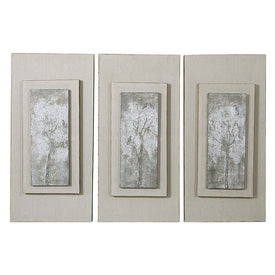 Triptych Trees Hand Painted Art Set of 3