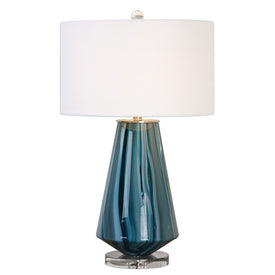 Pescara Teal-Gray Glass Table Lamp