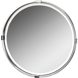 Tazlina Polished Nickel Round Mirror