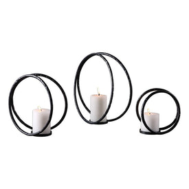 Pina Curved Metal Candle Holders Set of 3