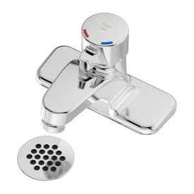 Scot Single Handle Metering Centerset Bathroom Faucet with Grid Drain