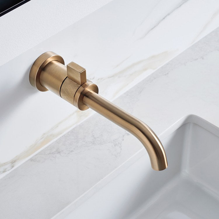 Grifo De Baño Brizo T65735LF-BLGL – Monomando Montaje En Pared, Negro Mate / Oro Luxe