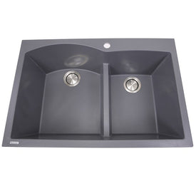 Plymouth 33" 60/40 Double Bowl Dual Mount Granite Composite Sink