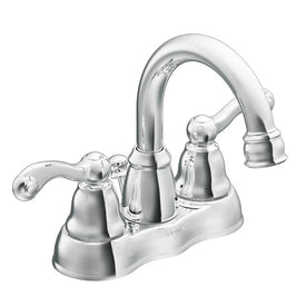 Traditional Two Handle High-Arc Centerset Bathroom Faucet with Drain