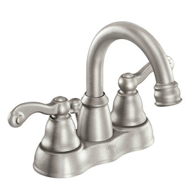 Traditional Two Handle High-Arc Centerset Bathroom Faucet with Drain