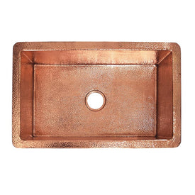 Cocina 30" Single Bowl Copper Undermount Kitchen Sink