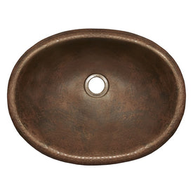 Rolled Baby Classic 15-1/2" Oval Copper Drop-In Bathroom Sink