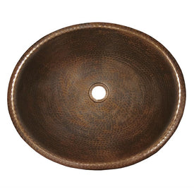 Rolled Classic 18-1/2" Oval Copper Drop-In Bathroom Sink