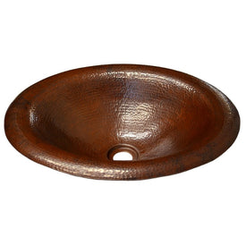 Maestro Lotus 18" Oval Copper Drop-In Bathroom Sink