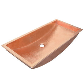 Trough 30 30" Rectangular Copper Universal Mount Bathroom Sink