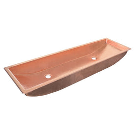 Trough 48 48" Rectangular Copper Universal Mount Bathroom Sink