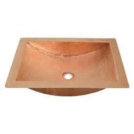 Avila 21" Rectangular Copper Undermount Bathroom Sink