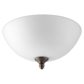 Mushroom Two-Light Ceiling Fan Light Kit with Satin Opal Glass Bowl Shade