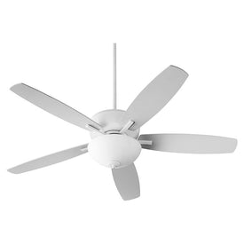 Breeze 52" Five-Blade Two-Light Ceiling Fan with Opal Glass Bowl Shade