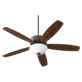 Breeze 52" Five-Blade Two-Light Ceiling Fan with Opal Glass Bowl Shade
