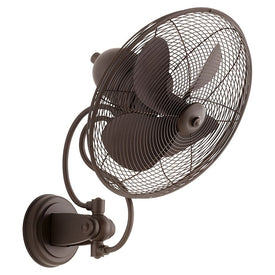 Patio Fan Piazza Wall Mount Blade Size 14 Inch Oiled Bronze 4 Blades Oiled Bronze
