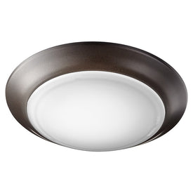 Ceiling Light Flushmount 1 Lamp Oiled Bronze Glass or Shade White 7.5 x 1 Inch