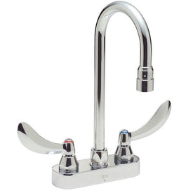 Commercial Two Handle Centerset Gooseneck Bathroom Faucet with Blade Handles