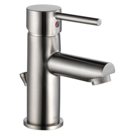 Contemporary Round Single Handle Bathroom Faucet with Pop-Up Drain