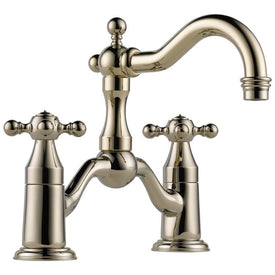 Tresa Two Handle Widespread Bridge Bathroom Faucet with Cross Handles