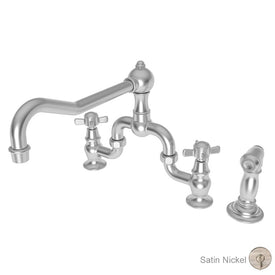 Fairfield Two Handle Kitchen Bridge Faucet with Side Sprayer