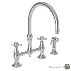 Fairfield Two Handle High Arc Kitchen Bridge Faucet with Side Sprayer