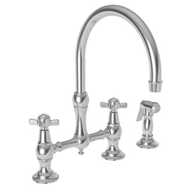 Fairfield Two Handle High Arc Kitchen Bridge Faucet with Side Sprayer