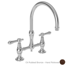 Chesterfield Two Handle High Arc Kitchen Bridge Faucet without Side Sprayer