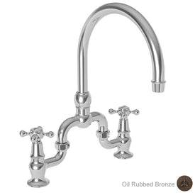 Chesterfield Two Handle High Arc Kitchen Bridge Faucet without Side Sprayer