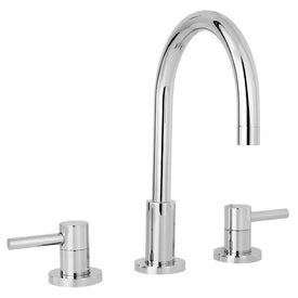 East Linear Two Handle Gooseneck Widespread Bathroom Faucet with Drain