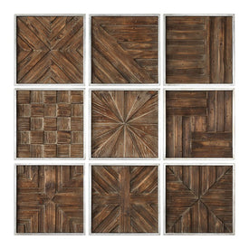 Uttermost Bryndle Rustic Wooden Squares Set of 9