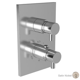 East Linear Square Thermostatic Valve Trim with Lever Handles