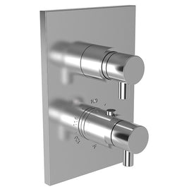 East Linear Square Thermostatic Valve Trim with Lever Handles