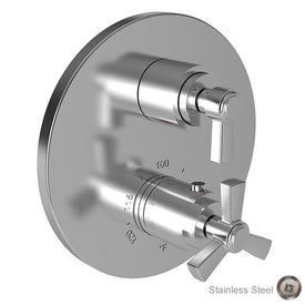 Miro Round Thermostatic Valve Trim with Cross/Lever Handles