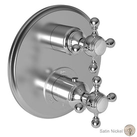 Victoria Round Thermostatic Valve Trim with Cross Handles