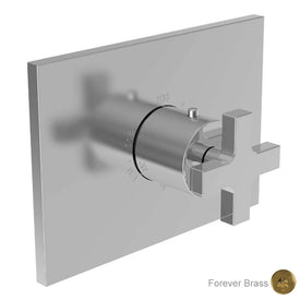 Secant/Skylar Square Thermostatic Valve Trim with Cross Handle