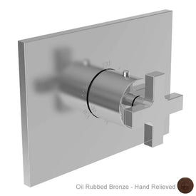 Secant/Skylar Square Thermostatic Valve Trim with Cross Handle