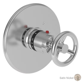 Slater Round Thermostatic Valve Trim with Wheel Handle