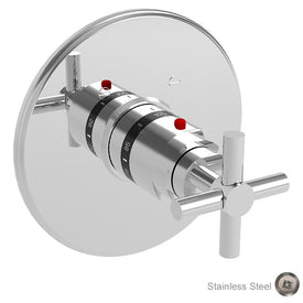 East Linear/East Square Round Thermostatic Valve Trim with Cross Handle