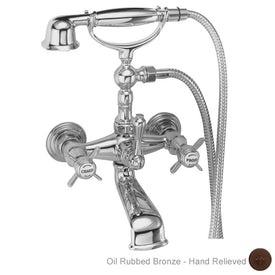 Fairfield Two Handle Exposed Floor/Wall-Mount Tub Filler Faucet with Handshower
