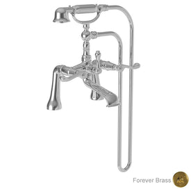Amisa Two Handle Exposed Deck-Mount Tub Filler Faucet with Handshower