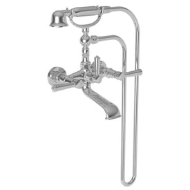 Metropole Two Handle Exposed Floor/Wall-Mount Tub Filler Faucet with Handshower