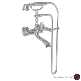 Metropole Two Handle Exposed Floor/Wall-Mount Tub Filler Faucet with Handshower