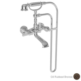 Miro Two Handle Exposed Floor/Wall-Mount Tub Filler Faucet with Handshower