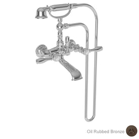 Victoria Two Handle Exposed Floor/Wall-Mount Tub Filler Faucet with Handshower
