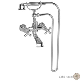 Aylesbury Two Handle Exposed Floor/Wall-Mount Tub Filler Faucet with Handshower