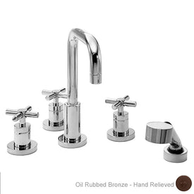 East Square Two Handle Roman Tub Filler Trim with Handshower