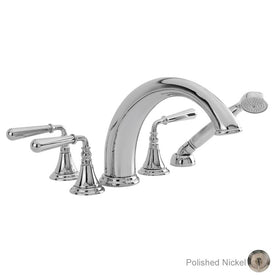 Bevelle Two Handle Roman Tub Filler Trim with Handshower