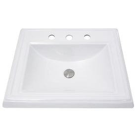 Great Point 23" Single Bowl Rectangular Ceramic Drop-In Vanity Sink